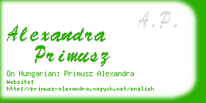 alexandra primusz business card